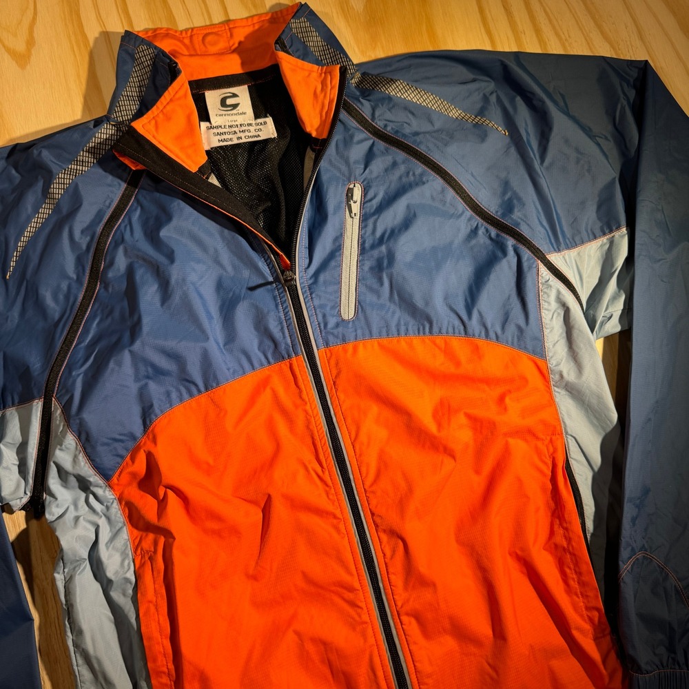 Cannondale‎ Men's Convertible Cycling Jacket Vest Blue Orange Rare Sample Size L